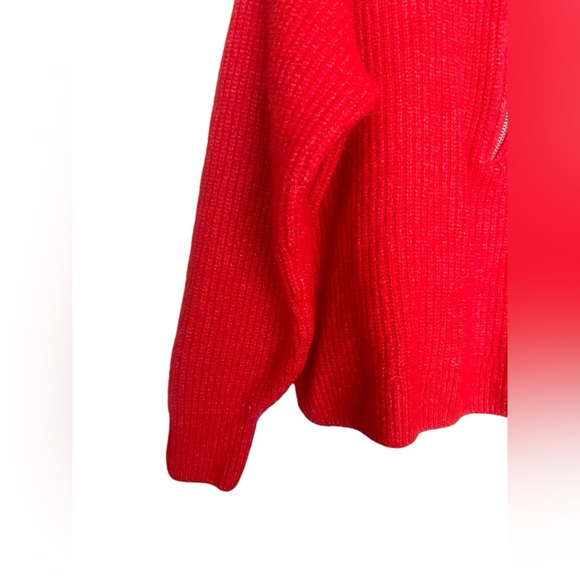 Vince Camuto Women’s Half Zip Pullover Ribbed Knit Sweater, Size L, Color Red m. - Picture 7 of 9